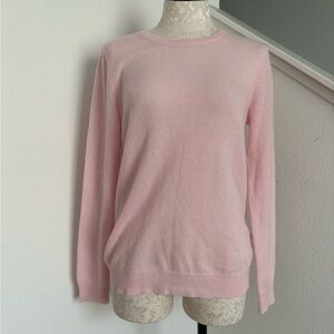 NWT Charter Club pink Women Long Sleeve 100% Cashmere sweater crewneck small